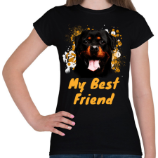 PRINTFASHION my best friend thish a rottweiller - Női póló - Fekete női póló