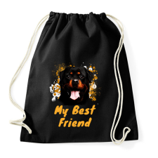 PRINTFASHION my best friend thish a rottweiller - Sportzsák, Tornazsák - Fekete tornazsák