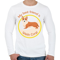 PRINTFASHION My best friend - Welsh corgi - Férfi hosszú ujjú póló - Fehér