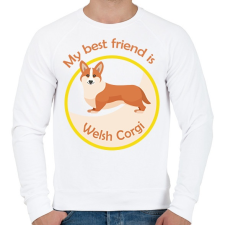 PRINTFASHION My best friend - Welsh corgi - Férfi pulóver - Fehér női pulóver, kardigán
