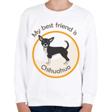 PRINTFASHION My best frined - Chihuahua - Gyerek pulóver - Fehér gyerek pulóver, kardigán