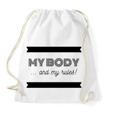PRINTFASHION My body and my rules - Sportzsák, Tornazsák - Fehér tornazsák