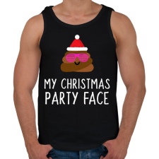 PRINTFASHION MY CHRISTMAS PARTY FACE - Férfi atléta - Fekete atléta, trikó