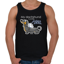 PRINTFASHION "My dachshund is a little ANGEL" - Férfi atléta - Fekete atléta, trikó