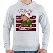 PRINTFASHION My face - Férfi kapucnis pulóver - Sport szürke férfi pulóver, kardigán