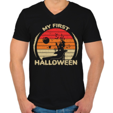 PRINTFASHION My first halloween - Férfi V-nyakú póló - Fekete