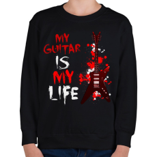 PRINTFASHION My guitar is my Life - Gyerek pulóver - Fekete