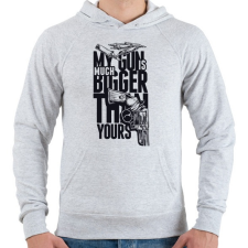 PRINTFASHION My Gun is BIGGER than yours - Férfi kapucnis pulóver - Sport szürke férfi pulóver, kardigán