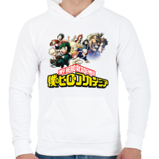PRINTFASHION My hero academia - Férfi kapucnis pulóver - Fehér