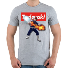 PRINTFASHION my hero academy todoroki - Férfi póló - Sport szürke