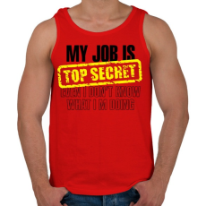 PRINTFASHION My jos is top secret.  - Férfi atléta - Piros