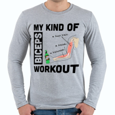PRINTFASHION My Kind Of BICEPS Workout /g/ - Férfi hosszú ujjú póló - Sport szürke férfi póló