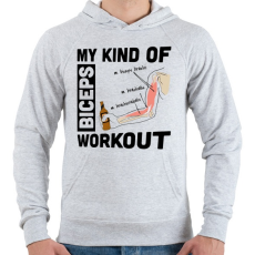 PRINTFASHION My Kind Of BICEPS Workout  /w/ - Férfi kapucnis pulóver - Sport szürke