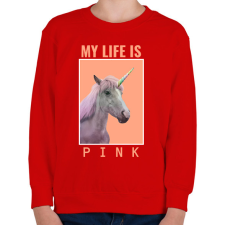 PRINTFASHION MY LIFE IS PINK - Gyerek pulóver - Piros gyerek pulóver, kardigán
