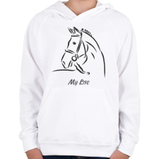 PRINTFASHION My life - Lovas minta2 - Gyerek kapucnis pulóver - Fehér gyerek pulóver, kardigán