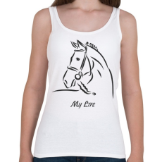 PRINTFASHION My life - Lovas minta2 - Női atléta - Fehér