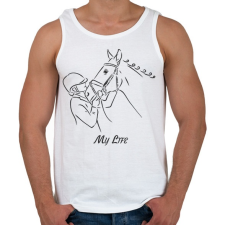 PRINTFASHION My life - Lovas minta - Férfi atléta - Fehér atléta, trikó