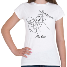 PRINTFASHION My life - Lovas minta - Női póló - Fehér