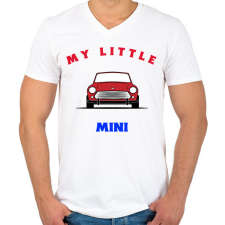 PRINTFASHION MY LITTLE MINI - Férfi V-nyakú póló - Fehér férfi póló