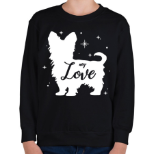 PRINTFASHION My love- Yorkie - Gyerek pulóver - Fekete gyerek pulóver, kardigán