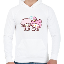 PRINTFASHION My Melody Sanrio - Férfi kapucnis pulóver - Fehér férfi pulóver, kardigán