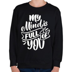 PRINTFASHION My mind is full - Gyerek pulóver - Fekete