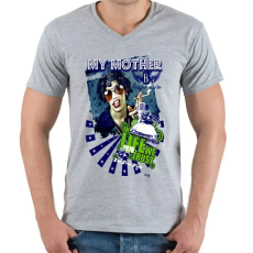PRINTFASHION MY MOTHER - Férfi V-nyakú póló - Sport szürke