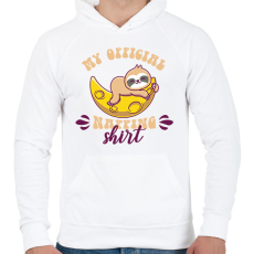 PRINTFASHION My official napping shirt - Férfi kapucnis pulóver - Fehér