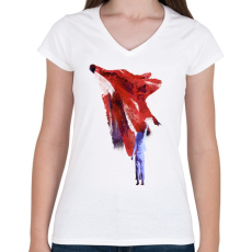 PRINTFASHION My only friend - Női V-nyakú póló - Fehér