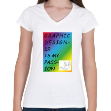 PRINTFASHION My passion - Női V-nyakú póló - Fehér női póló