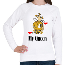 PRINTFASHION my queen - Női pulóver - Fehér női pulóver, kardigán