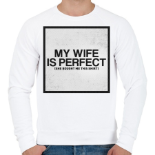 PRINTFASHION My wife - Férfi pulóver - Fehér férfi pulóver, kardigán