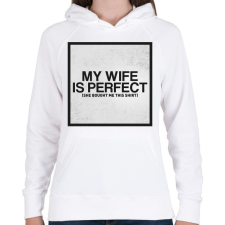 PRINTFASHION My wife - Női kapucnis pulóver - Fehér női pulóver, kardigán