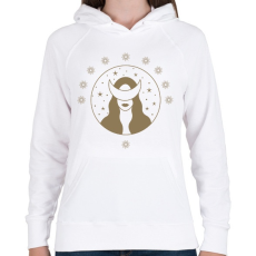 PRINTFASHION Mystic Girl - Női kapucnis pulóver - Fehér