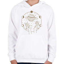 PRINTFASHION Mystic space 3 - Gyerek kapucnis pulóver - Fehér gyerek pulóver, kardigán