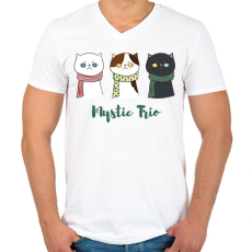 PRINTFASHION Mystic Trio - Férfi V-nyakú póló - Fehér