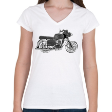 PRINTFASHION mz ts 125 - Női V-nyakú póló - Fehér