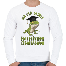 PRINTFASHION Na csá gyíkok én leléptem! - Férfi pulóver - Fehér