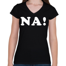 PRINTFASHION NA - Női V-nyakú póló - Fekete