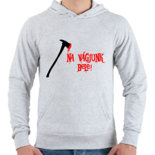 PRINTFASHION na vágjunk bele - Férfi kapucnis pulóver - Sport szürke férfi pulóver, kardigán