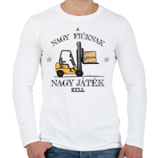 PRINTFASHION Nagy fiúknak nagy játék - Férfi hosszú ujjú póló - Fehér férfi póló