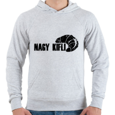 PRINTFASHION Nagy Kifli - páros minta - Férfi kapucnis pulóver - Sport szürke