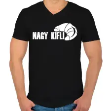 PRINTFASHION NAGY KIFLI - páros minta - Férfi V-nyakú póló - Fekete férfi póló
