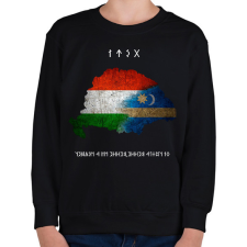 PRINTFASHION Nagy Magyarország-os rovásírásos Névre Szóló - Gyerek pulóver - Fekete gyerek pulóver, kardigán