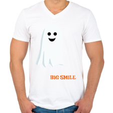 PRINTFASHION Nagy mosoly... - Férfi V-nyakú póló - Fehér férfi póló