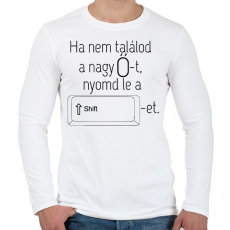 PRINTFASHION Nagy Ő - Férfi hosszú ujjú póló - Fehér
