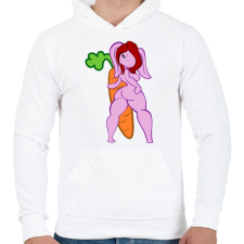 PRINTFASHION Nagy répa - Férfi kapucnis pulóver - Fehér férfi pulóver, kardigán