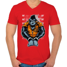 PRINTFASHION Nagy testvér - Férfi V-nyakú póló - Piros férfi póló