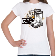 PRINTFASHION Nagyapa a legjobb horgász - Női póló - Fehér női póló