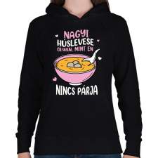 PRINTFASHION Nagyi húslevese - Női kapucnis pulóver - Fekete női pulóver, kardigán